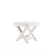 Manhattan Comfort Abigail Single Ottoman Bench with Solid Wood Frame in Cream