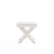Manhattan Comfort Abigail Single Ottoman Bench with Solid Wood Frame in Cream