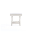 Manhattan Comfort Abigail Single Ottoman Bench with Solid Wood Frame in Cream
