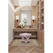 Manhattan Comfort Abigail Single Ottoman Bench with Solid Wood Frame in Pink