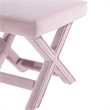 Manhattan Comfort Abigail Single Ottoman Bench with Solid Wood Frame in Pink