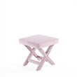 Manhattan Comfort Abigail Single Ottoman Bench with Solid Wood Frame in Pink
