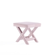Manhattan Comfort Abigail Single Ottoman Bench with Solid Wood Frame in Pink