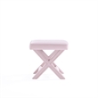 Manhattan Comfort Abigail Single Ottoman Bench with Solid Wood Frame in Pink