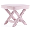 Manhattan Comfort Abigail Single Ottoman Bench with Solid Wood Frame in Pink