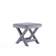 Manhattan Comfort Abigail Single Ottoman Bench with Solid Wood Frame in Gray