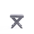 Manhattan Comfort Abigail Single Ottoman Bench with Solid Wood Frame in Gray