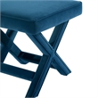 Manhattan Comfort Abigail Single Ottoman Bench with Solid Wood Frame in Blue
