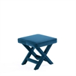 Manhattan Comfort Abigail Single Ottoman Bench with Solid Wood Frame in Blue
