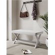Manhattan Comfort Abigail Double Ottoman Bench with Solid Wood Frame in Cream