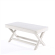 Manhattan Comfort Abigail Double Ottoman Bench with Solid Wood Frame in Cream
