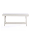 Manhattan Comfort Abigail Double Ottoman Bench with Solid Wood Frame in Cream