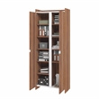 Manhattan Comfort Ratzer Storage Cabinet from Engineered Wood in Brown and White