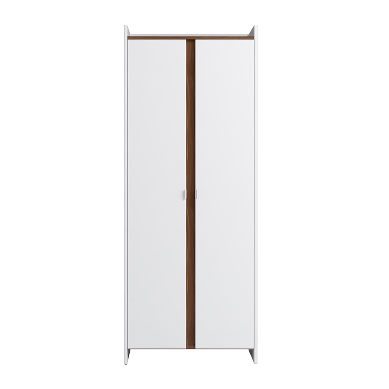 Manhattan Comfort Ratzer Storage Cabinet from Engineered Wood in White and Brown