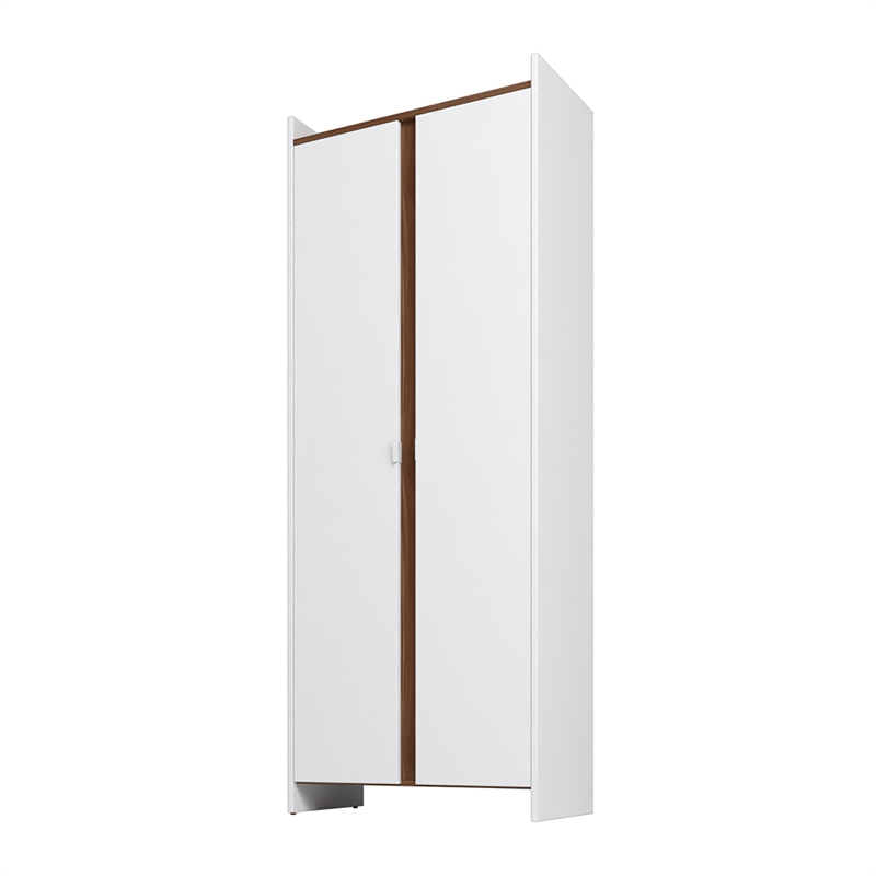 Manhattan Comfort Ratzer Storage Cabinet from Engineered Wood in White and Brown