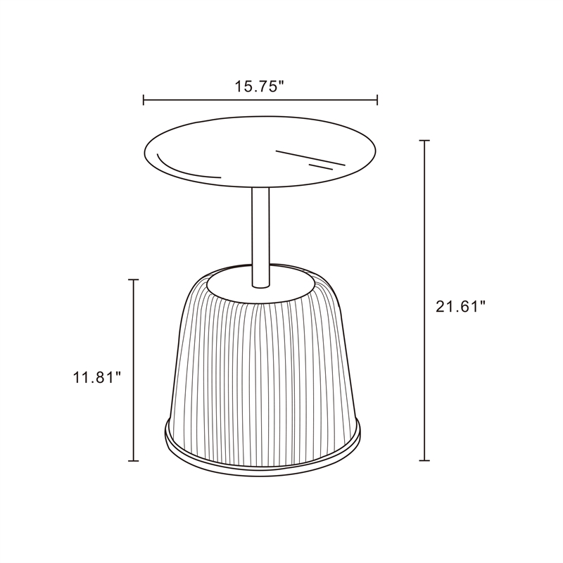 Manhattan Comfort Anderson End Table 1.0 with Steel Frame in Gray - Set of 2