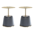 Manhattan Comfort Anderson End Table 1.0 with Steel Frame in Gray - Set of 2