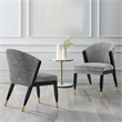 Manhattan Comfort Ola Dining Chair with Solid Wood Frame in Gray  - Set of 2