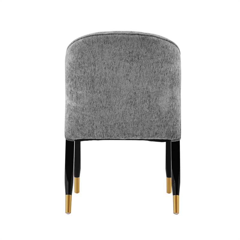 Manhattan Comfort Ola Dining Chair with Solid Wood Frame in Gray  - Set of 2