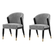 Manhattan Comfort Ola Dining Chair with Solid Wood Frame in Gray  - Set of 2