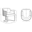 Manhattan Comfort Raya Dining Armchair with Solid Wood Frame in Taupe- Set of 2
