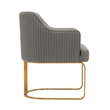 Manhattan Comfort Raya Dining Armchair with Solid Wood Frame in Taupe- Set of 2