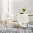 Manhattan Comfort Raya Dining Armchair with Solid Wood Frame in Cream- Set of 2