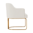 Manhattan Comfort Raya Dining Armchair with Solid Wood Frame in Cream- Set of 2