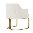 Manhattan Comfort Raya Dining Armchair with Solid Wood Frame in Cream- Set of 2