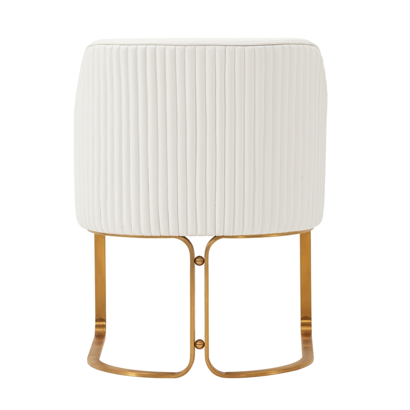 Manhattan Comfort Raya Dining Armchair with Solid Wood Frame in Cream- Set of 2
