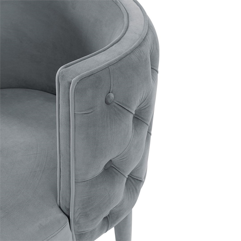 Manhattan Comfort Maya Dining Chair with Solid Wood Frame in Gray - Set of 2