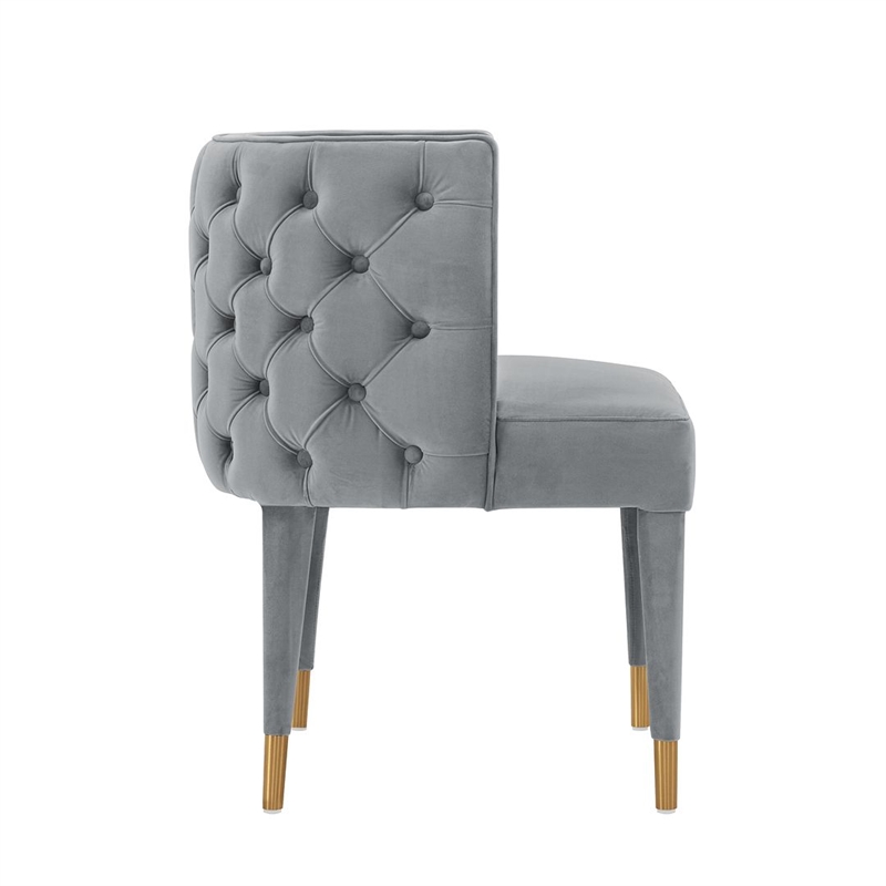 Manhattan Comfort Maya Dining Chair with Solid Wood Frame in Gray - Set of 2