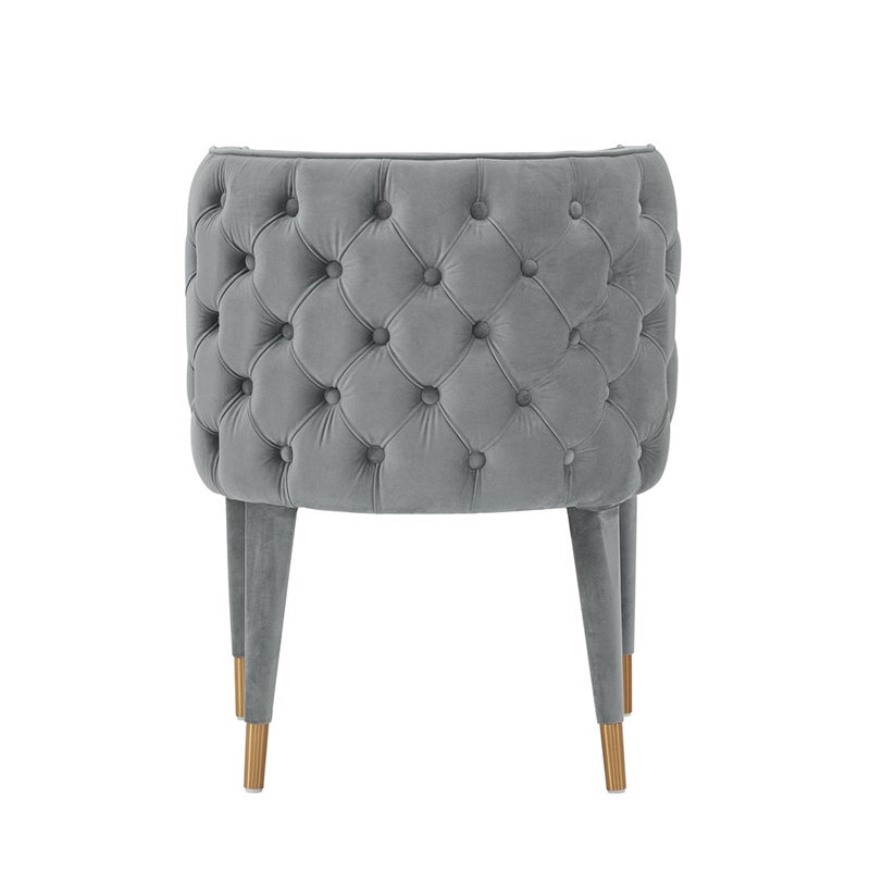 Manhattan Comfort Maya Dining Chair with Solid Wood Frame in Gray - Set of 2
