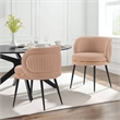 Manhattan Comfort Kaya Dining Chair with Solid Wood Frame in Cream - Set of 2