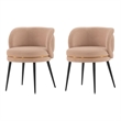 Manhattan Comfort Kaya Dining Chair with Solid Wood Frame in Cream - Set of 2