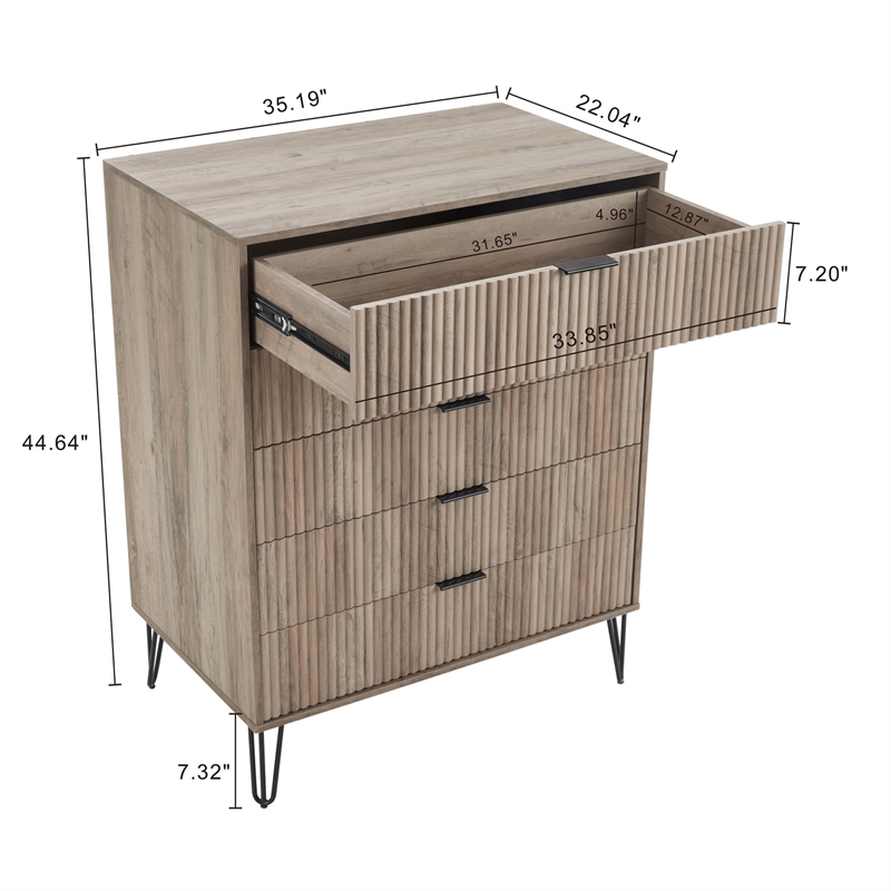 2-Piece DUMBO 5-Drawer Tall Dresser & DUMBO 6-Drawer Double Low Dresser in Gray
