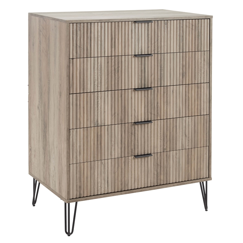2-Piece DUMBO 5-Drawer Tall Dresser & DUMBO 6-Drawer Double Low Dresser in Gray