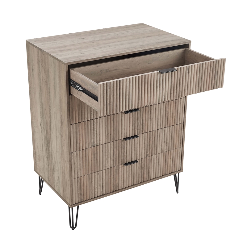 2-Piece DUMBO 5-Drawer Tall Dresser & DUMBO 6-Drawer Double Low Dresser in Gray