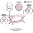 Manhattan Comfort Abigail Double Ottoman Bench with Solid Wood Frame in Pink