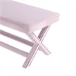Manhattan Comfort Abigail Double Ottoman Bench with Solid Wood Frame in Pink