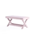 Manhattan Comfort Abigail Double Ottoman Bench with Solid Wood Frame in Pink