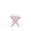Manhattan Comfort Abigail Double Ottoman Bench with Solid Wood Frame in Pink