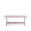 Manhattan Comfort Abigail Double Ottoman Bench with Solid Wood Frame in Pink