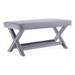 Manhattan Comfort Abigail Double Ottoman Bench with Solid Wood Frame in Gray