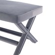 Manhattan Comfort Abigail Double Ottoman Bench with Solid Wood Frame in Gray