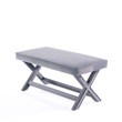 Manhattan Comfort Abigail Double Ottoman Bench with Solid Wood Frame in Gray