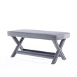Manhattan Comfort Abigail Double Ottoman Bench with Solid Wood Frame in Gray