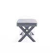 Manhattan Comfort Abigail Double Ottoman Bench with Solid Wood Frame in Gray