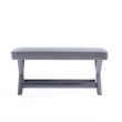 Manhattan Comfort Abigail Double Ottoman Bench with Solid Wood Frame in Gray