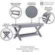 Manhattan Comfort Abigail Double Ottoman Bench with Solid Wood Frame in Gray